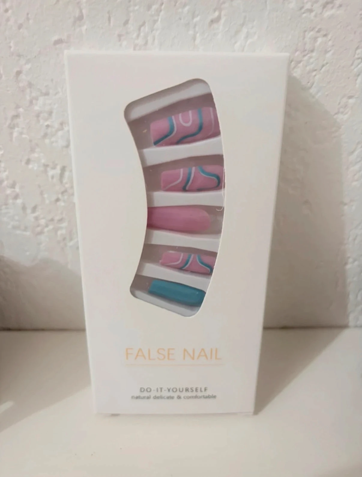 Kit de Unhas Postiças "Swirl Art" Rosa e Azul - Novo – photo 3